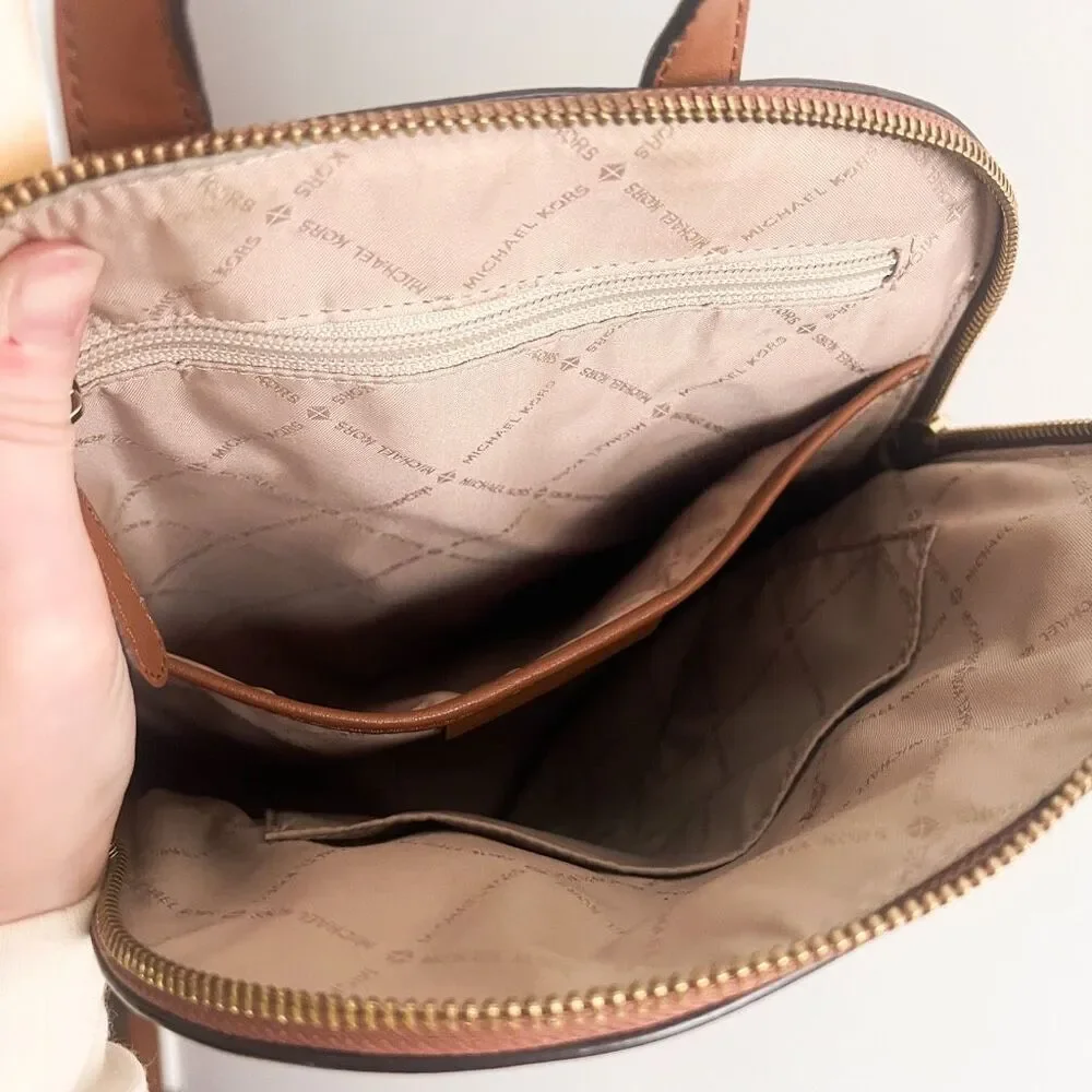 Michael Kors Emmy Large Backpack Signature Vanilla Acorn